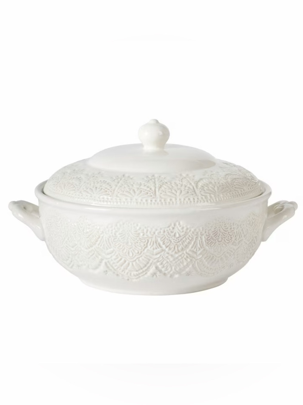 THE PIONEER WOMAN NWT Vintage Lace Stoneware Tureen, Linen